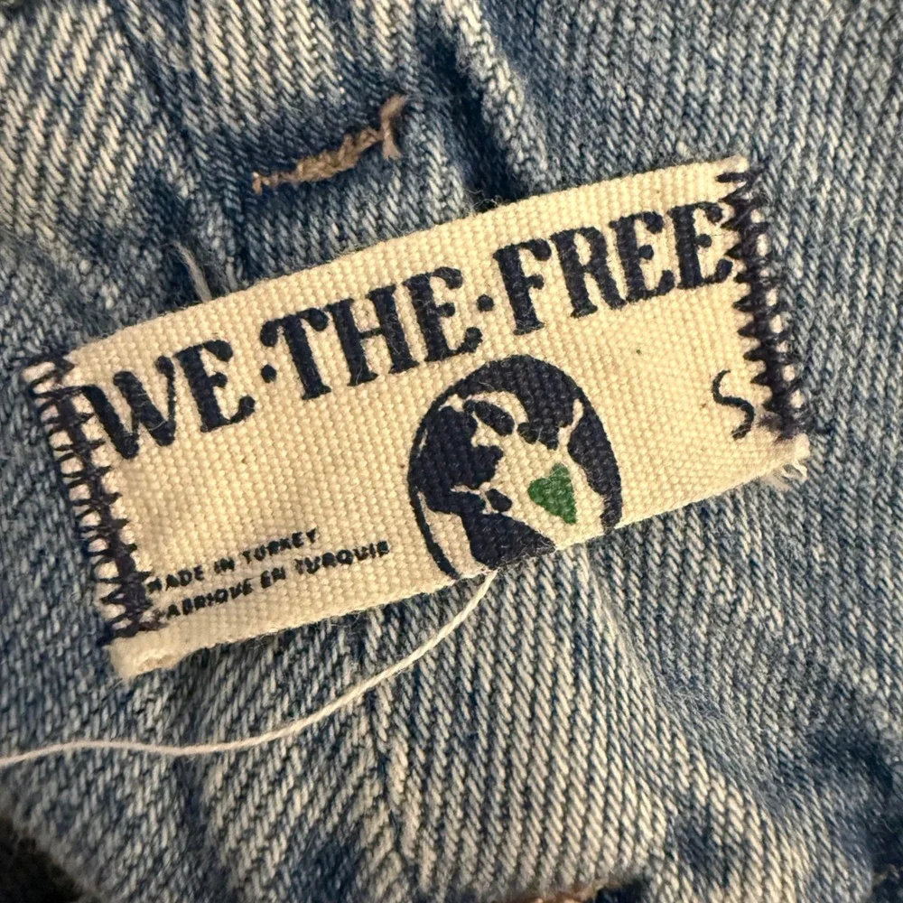 Free People We The Free Super Sweep Wide Leg Jeans Light Wash Blue Denim S - Picture 5 of 8